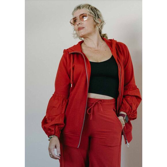 Athleta On My Way Triumph Hoodie Red Womens Plus Size 2X New Athleisure - Picture 4 of 11